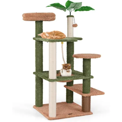 GIANTEX 152cm Katzenbaum Mit Sisalpfosten Hängematte Spiel