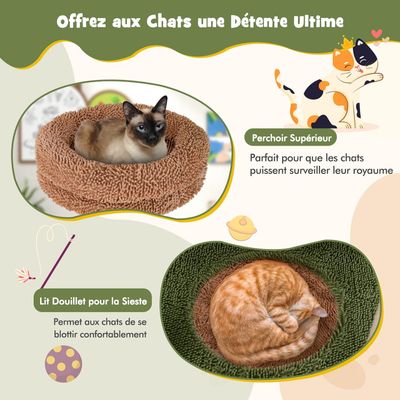 GIANTEX Arbre à Chat 152cm - Perchoir, Hamac, Griffoirs