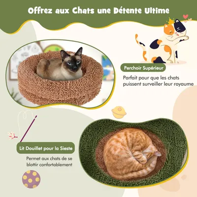 GIANTEX Arbre à Chat 152cm - Perchoir, Hamac, Griffoirs