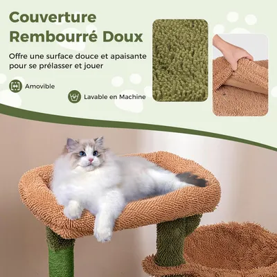GIANTEX Arbre à Chat en Forme de Cactus 81cm - Centre d’Activités
