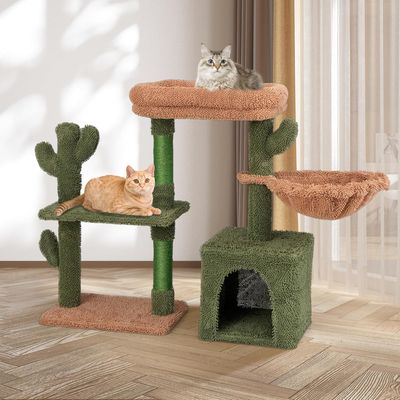 GIANTEX Arbre à Chat en Forme de Cactus 81cm - Centre d’Activités