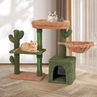 GIANTEX Arbre à Chat en Forme de Cactus 81cm - Centre d’Activités