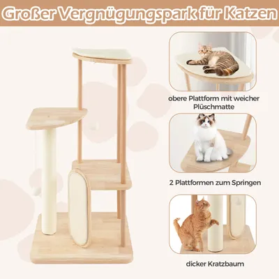 Giantex Kratzbaum Aus Holz, 112 cm, Mit Sisal-Kratzstange Giantex Kratzbaum Aus Holz, 112 cm, Mit Sisal-Kratzstange