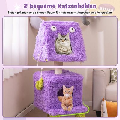 GIANTEX Monster-Katzenbaum Mit Höhlen Sisalpfosten Spielzeug