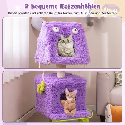 GIANTEX Monster-Katzenbaum Mit Höhlen Sisalpfosten Spielzeug GIANTEX Monster-Katzenbaum Mit Höhlen Sisalpfosten Spielzeug