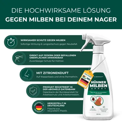 Silberkraft Milbenspray für Hühner – Abwehrspray (Repellent)