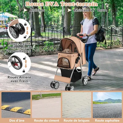GIANTEX Poussette Pliable pour Chien et Chat