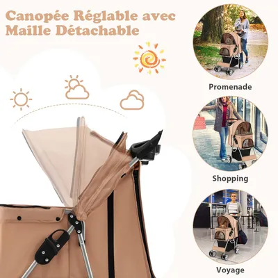 GIANTEX Poussette Pliable pour Chien et Chat