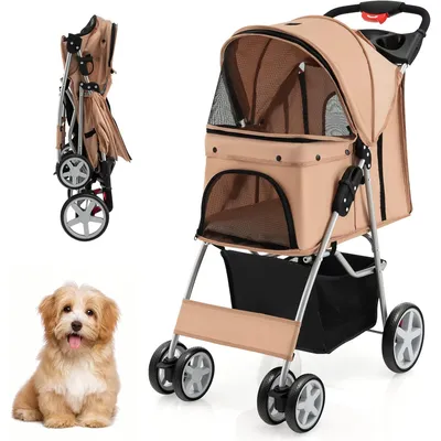 GIANTEX Poussette Pliable pour Chien et Chat