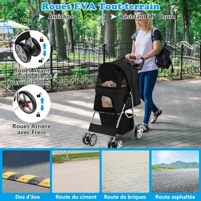 GIANTEX Poussette Pliable pour Chien et Chat