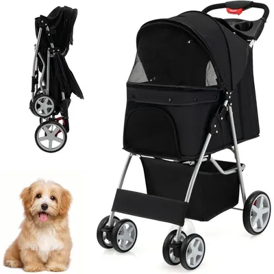 GIANTEX Poussette Pliable pour Chien et Chat
