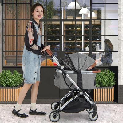 GIANTEX Poussette pour Chien Chat 3-en-1 à 4 Roues