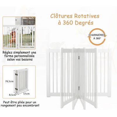 GIANTEX Barrière de Protection pour Animaux avec Panneau Tournable