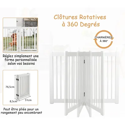 GIANTEX Barrière de Protection pour Animaux avec Panneau Tournable