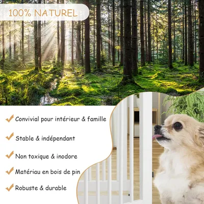 GIANTEX Barrière de Protection pour Animaux avec Panneau Tournable