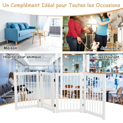 GIANTEX Barrière de Protection pour Animaux avec Panneau Tournable