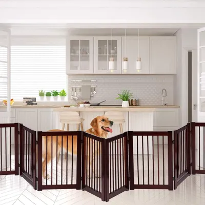 GIANTEX Barrière de Protection pour Animaux avec Panneau Tournable