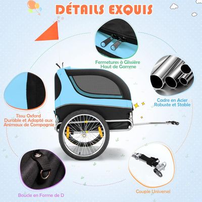 GIANTEX Remorque de Vélo pour Chien, Chariot pour Chien de Transport