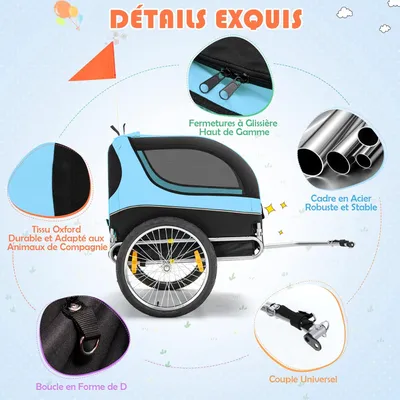 GIANTEX Remorque de Vélo pour Chien, Chariot pour Chien de Transport