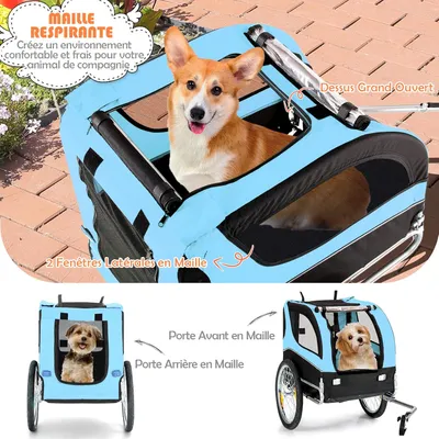 GIANTEX Remorque de Vélo pour Chien, Chariot pour Chien de Transport