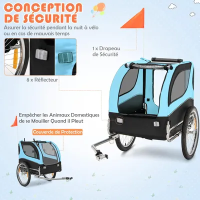GIANTEX Remorque de Vélo pour Chien, Chariot pour Chien de Transport