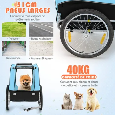 GIANTEX Remorque de Vélo pour Chien, Chariot pour Chien de Transport