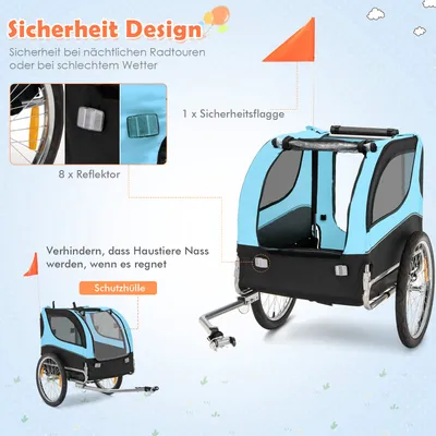 GIANTEX Fahrrad-Haustieranhänger Mit 3 Eingängen Und Reflektoren GIANTEX Fahrrad-Haustieranhänger Mit 3 Eingängen Und Reflektoren