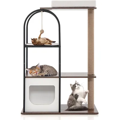 Giantex Arbre à Chat 118CM, Cadre en Métal, Coussins Amovibles
