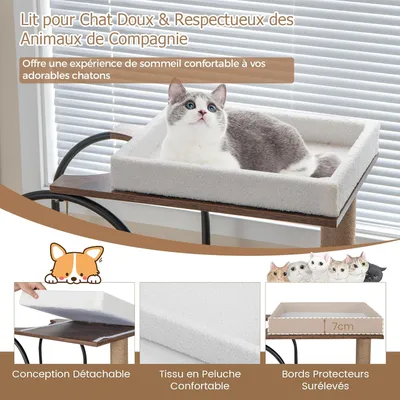 Giantex Arbre à Chat 118CM, Cadre en Métal, Coussins Amovibles