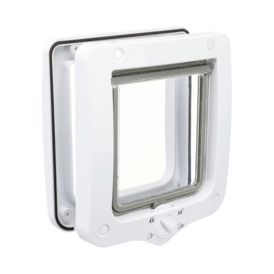Chatière à 4 Modes Animaux Fermeture Tournante Porte Maison Gris/