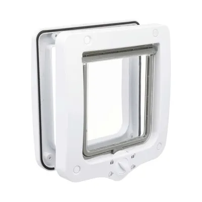 Chatière à 4 Modes Animaux Fermeture Tournante Porte Maison Gris/