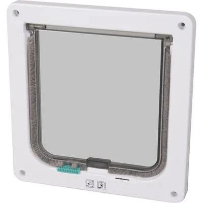 Flamingo - Chatière 2 positions blanche, 19.2 × 20 cm pour chat Flamingo - Chatière 2 positions blanche, 19.2 × 20 cm pour chat