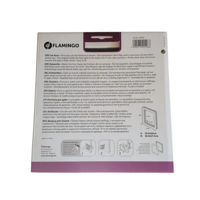 Flamingo - Chatière 2 positions  blanche, 19.2 × 20 cm pour chat
