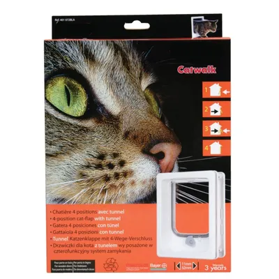 animallparadise - Chatière tunnel 4 positions blanc 19.8 x 25 cm pour chat