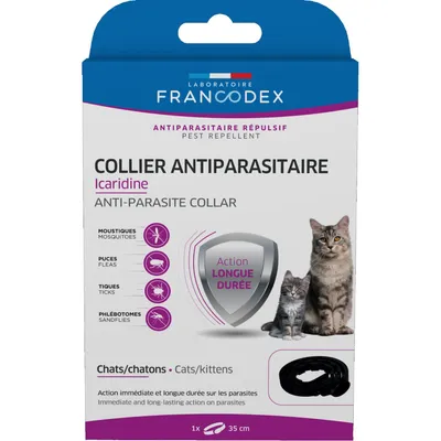 Francodex - Collier Antiparasitaire icaridine 35 cm couleur  Pour Chats