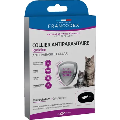 Francodex - Collier Antiparasitaire icaridine 35 cm couleur  Pour Chats
