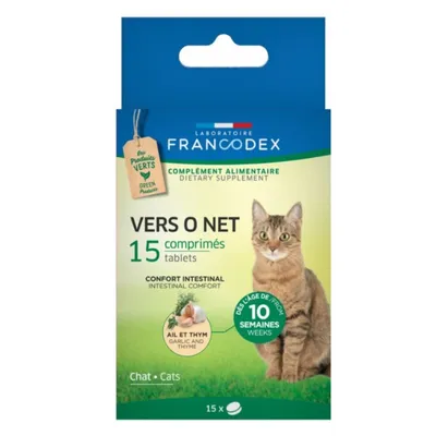 Francodex - Vers O Net Confort Intestinal 15 comprimes  pour chat