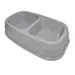 Ecuelle double bol 2 x 200 ml, gris en plastique, pour chat