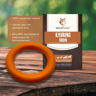 Wildfang® Jouet à mâcher anneau à mâcher "Robin" - 100% caoutchouc naturel