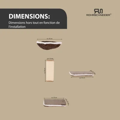 Rohrschneider Mur d'escalade pour chats composé de quatre parties