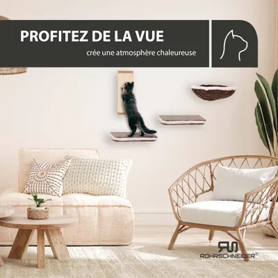 Rohrschneider Mur d'escalade pour chats composé de quatre parties