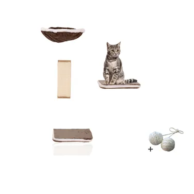 Rohrschneider Vierteilige Kletterwand für Katzen