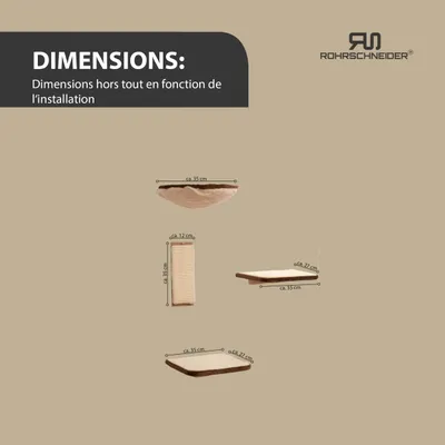 Rohrschneider Mur d'escalade pour chats composé de quatre parties