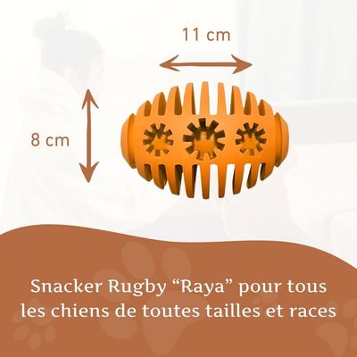 Wildfang® Jouet à mâcher rugby snacker "Raya" - 100% caoutchouc naturel