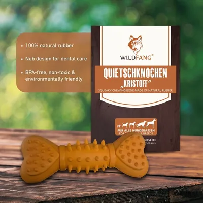 Wildfang® Jouet à mâcher os grinçant "Kristoff" - 100% caoutchouc naturel