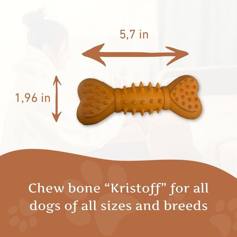 Wildfang® Jouet à mâcher os grinçant "Kristoff" - 100% caoutchouc naturel