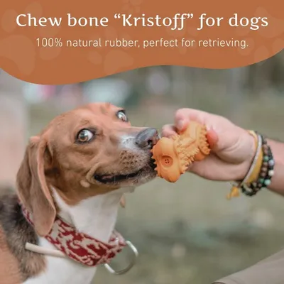 Wildfang® Jouet à mâcher os grinçant "Kristoff" - 100% caoutchouc naturel