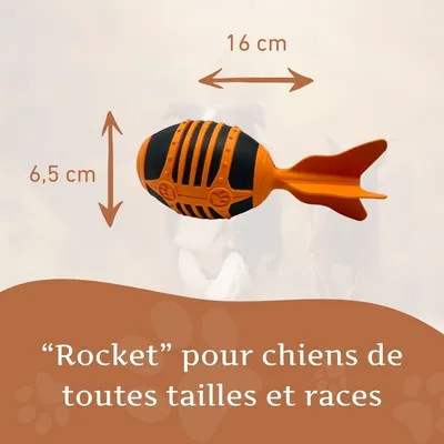 Wildfang® Jouet à mâcher fusée volante "Rocket" - 100% caoutchouc naturel