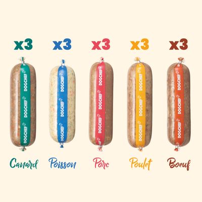Dog Chef Repas Frais pour Chien - Pack Découverte 5 saveurs - 15x300g 1 article