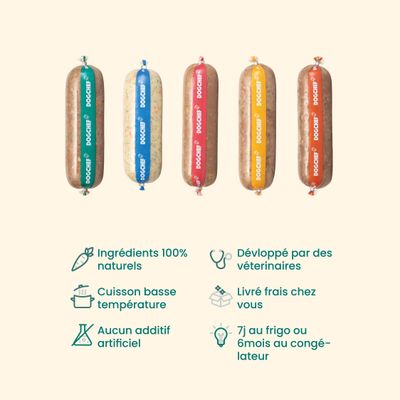 Dog Chef Repas Frais pour Chien - Pack Découverte 5 saveurs - 15x300g